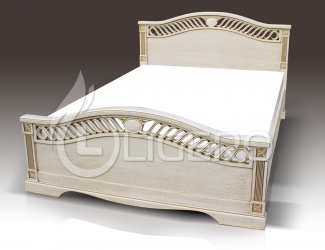 Кровать Милена из массива сосны (резьба береза)