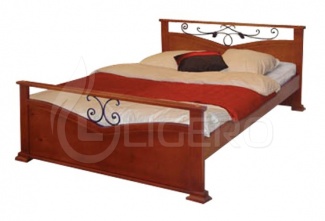 Кровать Золушка с ковкой из массива сосны