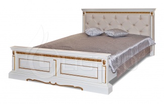 Кровать Милано с каретной стяжкой из массива сосны