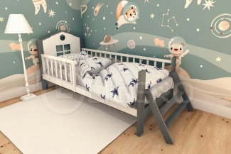 Кровать детская Хижина из массива сосны