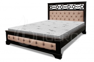 Кровать Пальмира с мягкой вcтавкой из массива березы
