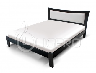 Кровать Аврора с мягкой вставкой из массива дуба