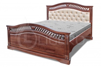 Кровать Милена с мягкой вставкой из массива березы