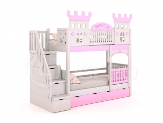 Кровать детская Дворец Принцессы из массива дуба
