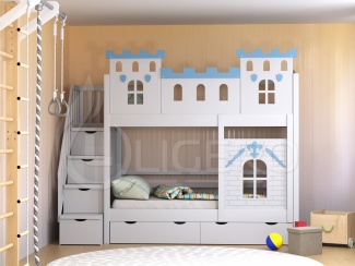 Кровать детская Рыцарский замок из массива дуба