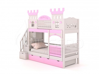 Кровать детская Дворец Принцессы из массива березы