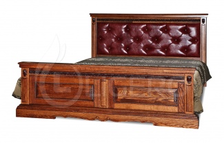 Кровать Милано с каретной стяжкой из массива березы