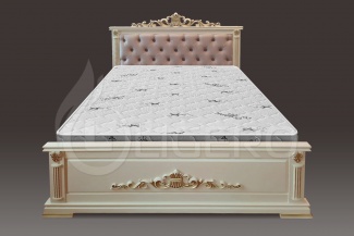 Кровать Виктория с мягкой вставкой из массива сосны
