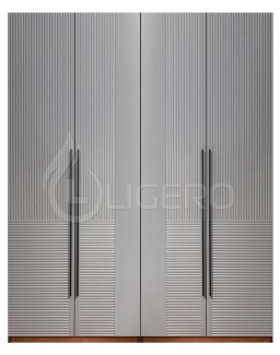 Шкаф Бергамо 4-х ств., фасады МДФ в эмали из массива бука