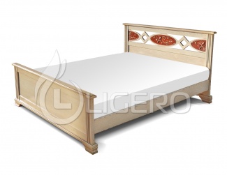 Кровать Лирона из массива сосны (резьба береза)