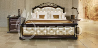 Кровать Амелия с мягкой вставкой из массива бука