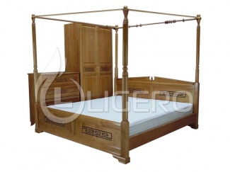 Кровать Афина с балдахином из массива дуба