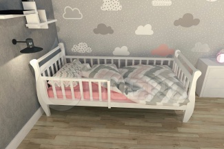 Кровать детская Карета из массива березы
