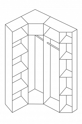 Шкаф угловой из серии "Лира" из массива сосны