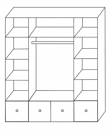 Шкаф Дубрава 4-х ств.  из массива бука