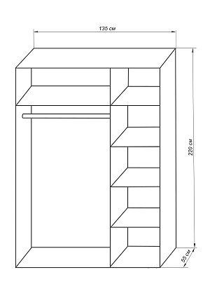 Шкаф трехстворчатый  из серии "Лира" из массива бука