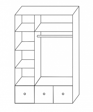 Шкаф Дубрава 3-х ств.  из массива дуба