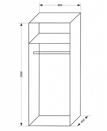 Шкаф 2-х створчатый Флоренция-1 (полка, штанга) из массива сосны