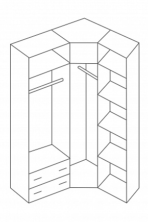 Шкаф угловой из серии "Оливия" из массива сосны