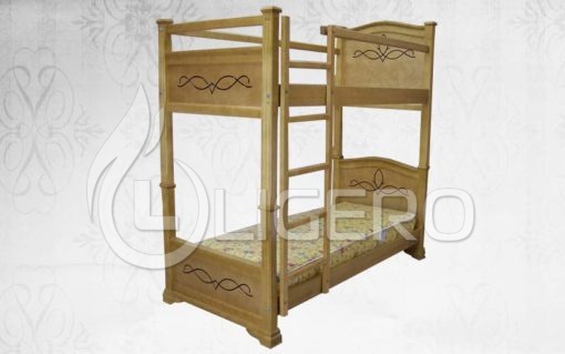 Кровать двухъярусная С-1 из массива дуба