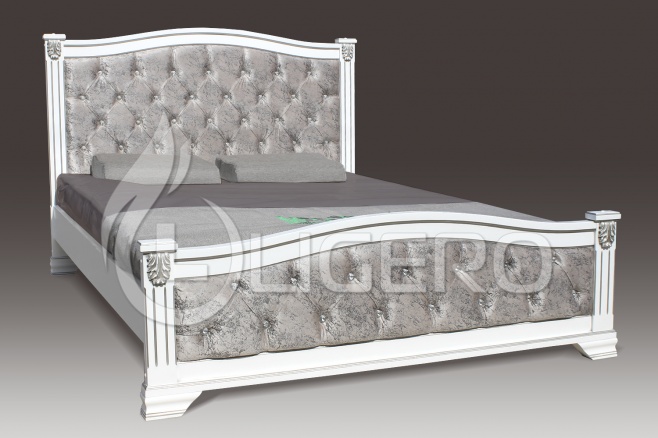 Кровать Азалия со стразами из массива бука