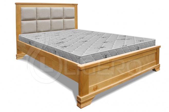 Кровать Классика с мягкой вставкой из массива березы