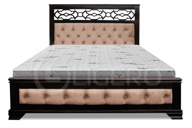 Кровать Пальмира с мягкой вcтавкой из массива сосны