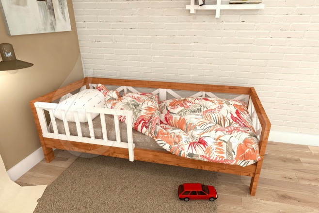Кровать детская Крепость Леруа из массива дуба