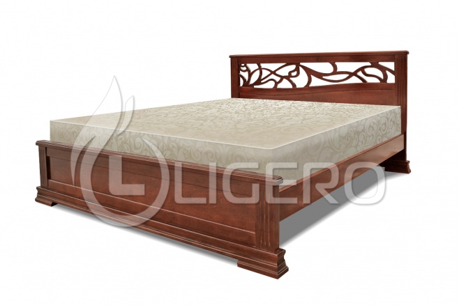 Кровать Лирос из массива дуба