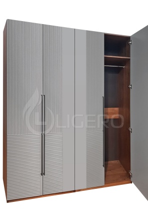 Шкаф Бергамо 4-х ств., фасады МДФ в эмали из массива березы