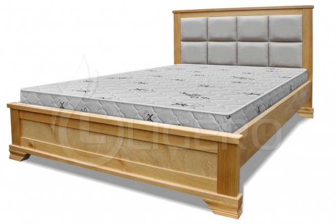 Кровать Классика с мягкой вставкой из массива сосны