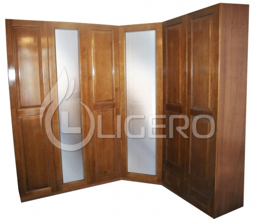 Шкаф Кантата угловой с двумя зеркалами из массива сосны