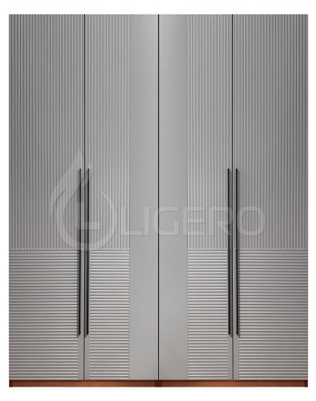 Шкаф Бергамо 4-х ств., фасады МДФ в эмали из массива дуба