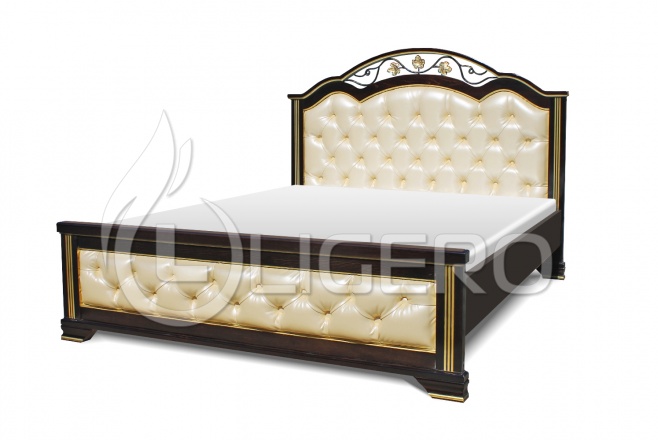 Кровать Амелия с мягкой вставкой из массива сосны