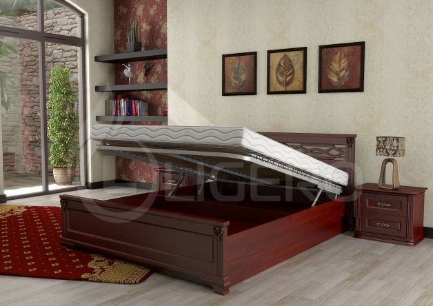 Кровать Лина из массива дуба