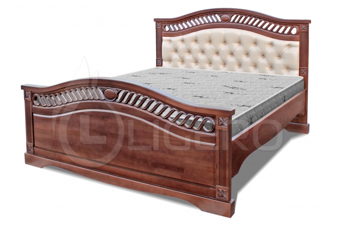 Кровать Милена с мягкой вставкой из массива бука
