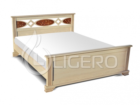 Кровать Лирона из массива сосны (резьба береза)